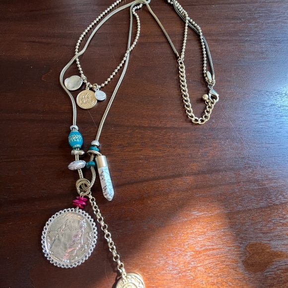 Set of 4 Necklace Lot Iris Apfel Style Faux Turquoise - Picture 4 of 7